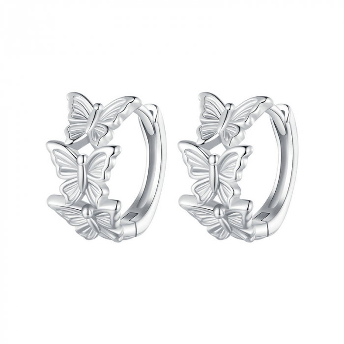 Cercei argint rotunzi fluturasi [7]