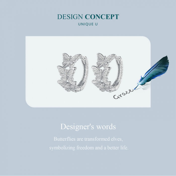 Cercei argint rotunzi fluturasi [8]