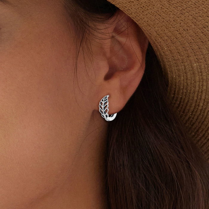 Cercei argint rotunzi frunze [2]