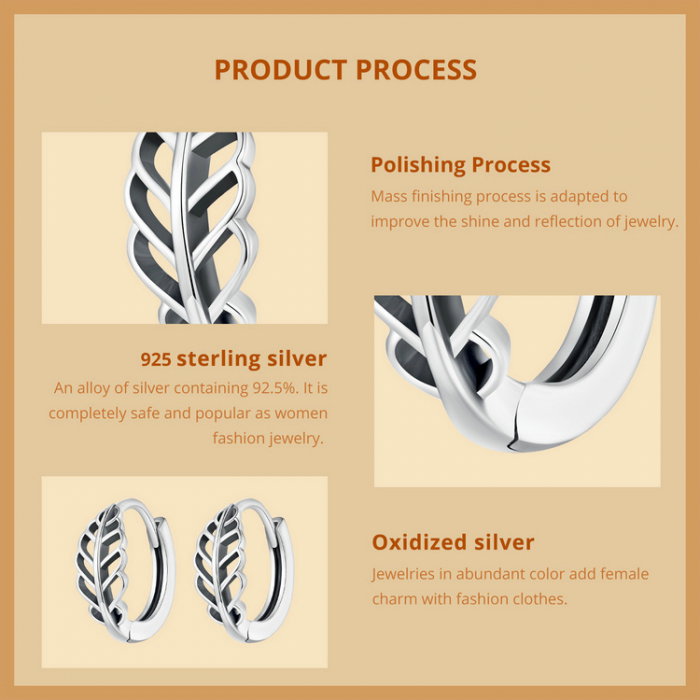 Cercei argint rotunzi frunze [9]