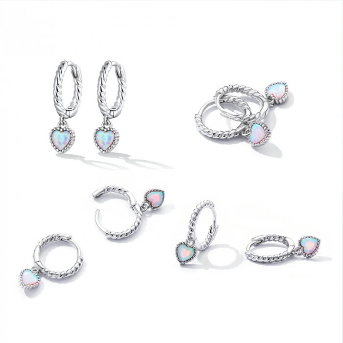 Cercei argint rotunzi inima de opal [8]