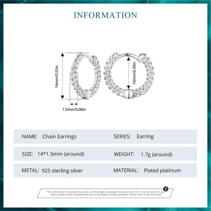 Cercei argint rotunzi lant [10]