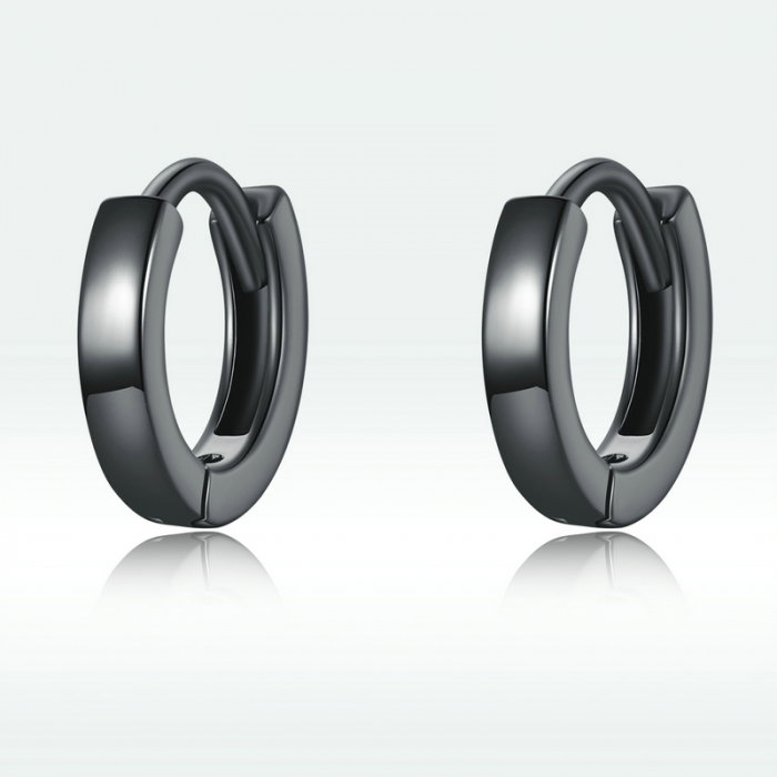 Cercei argint rotunzi placati cu rodiu negru [8]