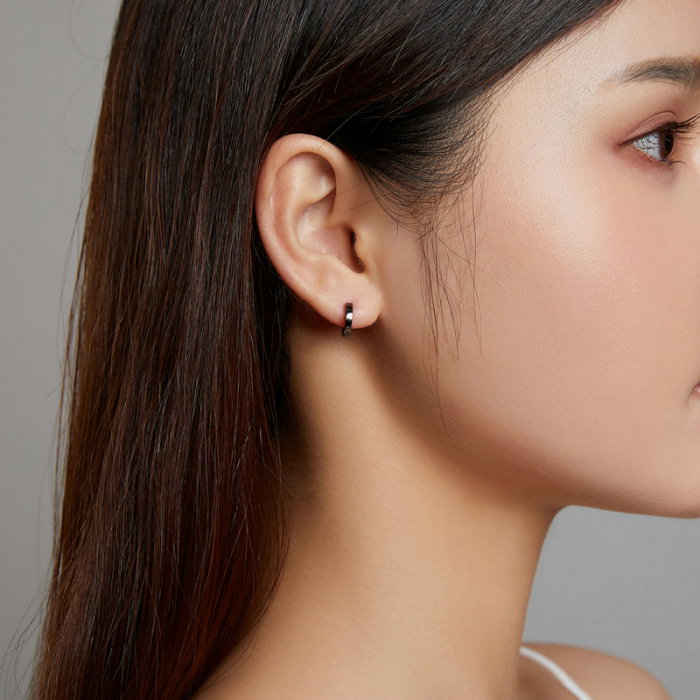 Cercei argint rotunzi placati cu rodiu negru [4]