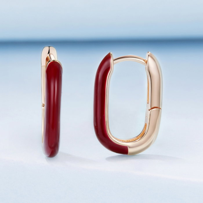 Cercei argint rotunzi Red [6]