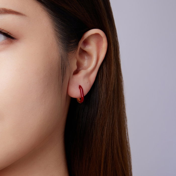 Cercei argint rotunzi Red [9]