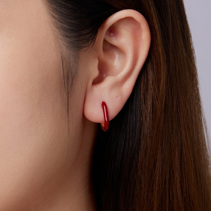 Cercei argint rotunzi Red [10]