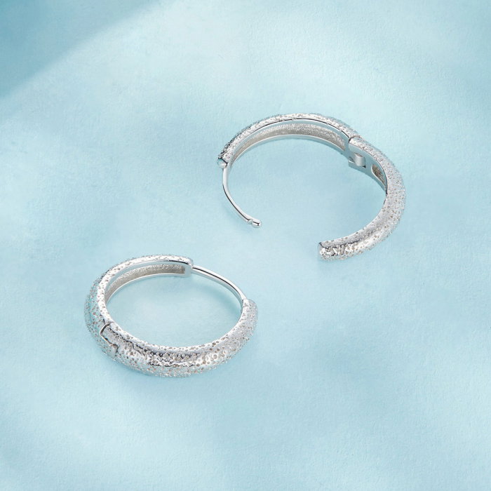 Cercei argint rotunzi textura simpla [7]