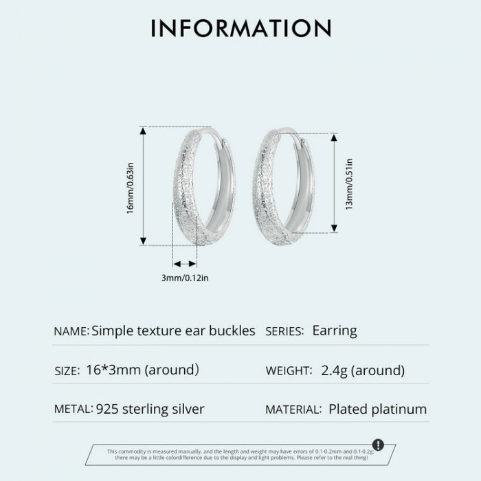 Cercei argint rotunzi textura simpla [10]