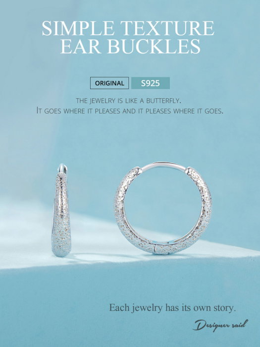 Cercei argint rotunzi textura simpla [15]