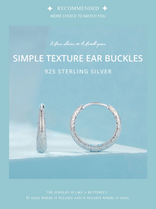 Cercei argint rotunzi textura simpla [18]