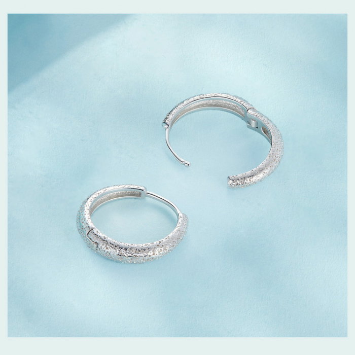 Cercei argint rotunzi textura simpla [17]