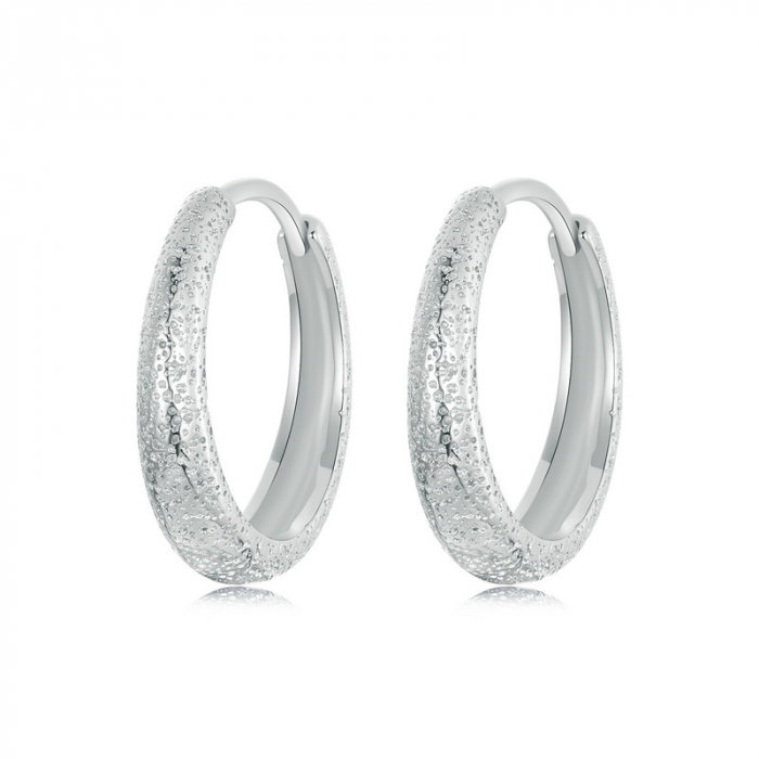 Cercei argint rotunzi textura simpla [14]