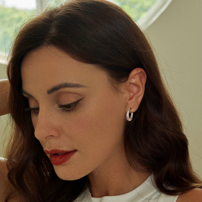 Cercei argint rotunzi textura simpla [4]