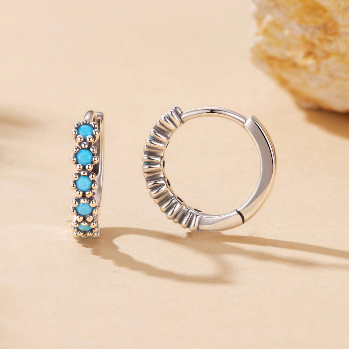 Cercei argint rotunzi Turcoaz [6]