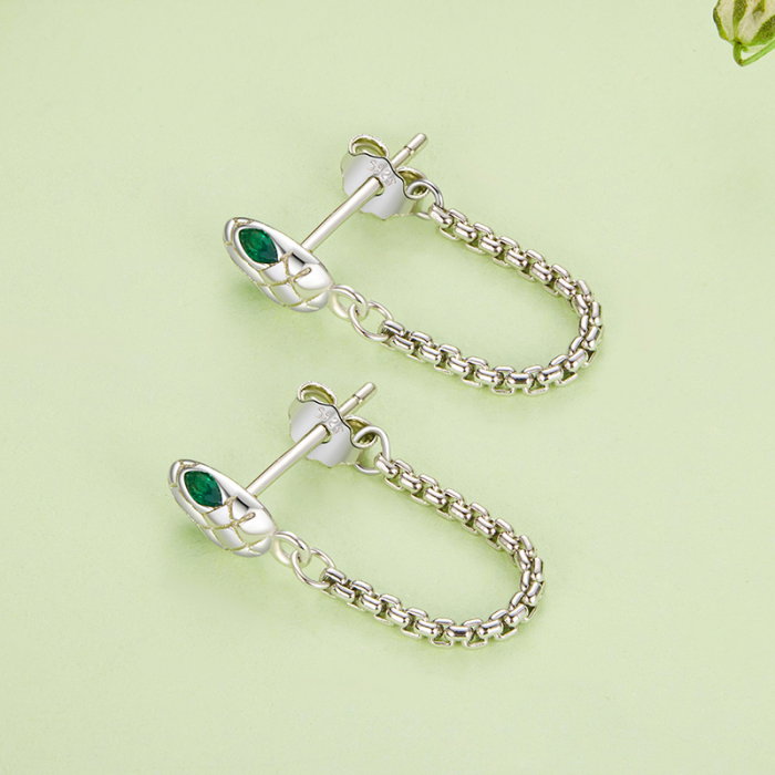 Cercei argint sarpe cu zirconii [5]