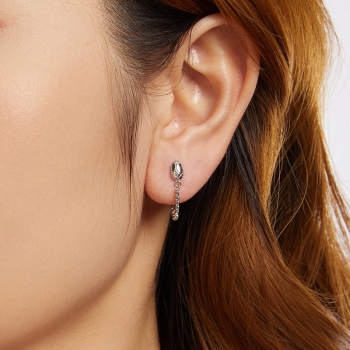 Cercei argint sarpe cu zirconii [8]