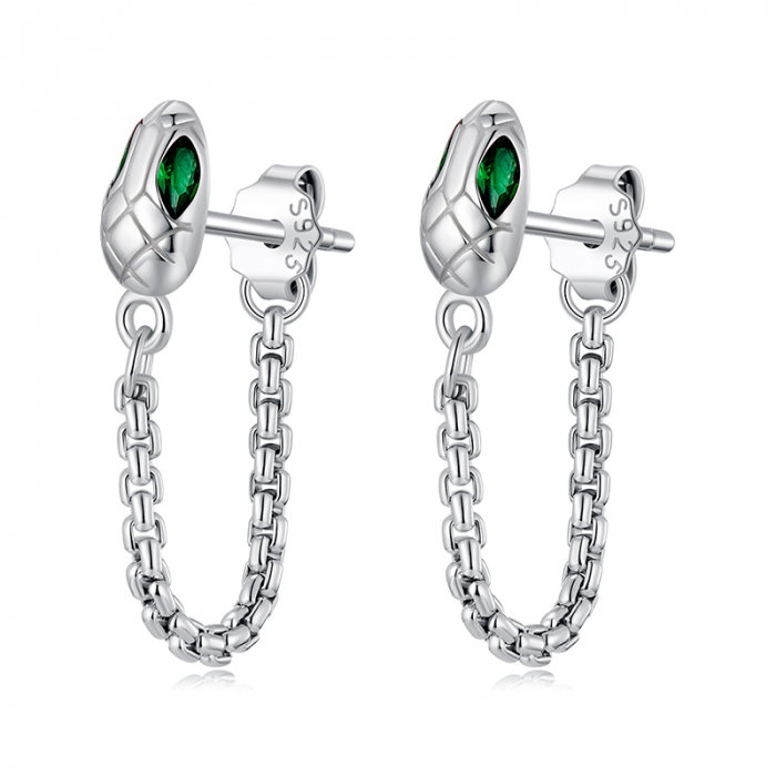 Cercei argint sarpe cu zirconii [1]