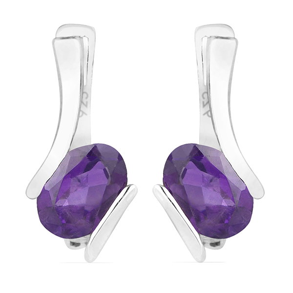 Cercei argint Serena, 925, cu ametist african - EVA0019 [1]