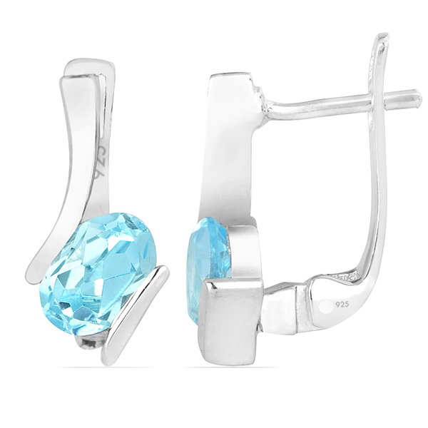 Cercei argint Serena, 925, cu topaz albastru - EVA0022 [2]