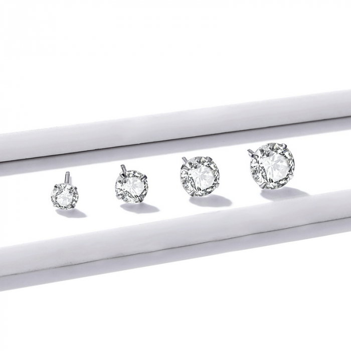 Cercei argint rotunzi cu zirconii 7 mm [9]