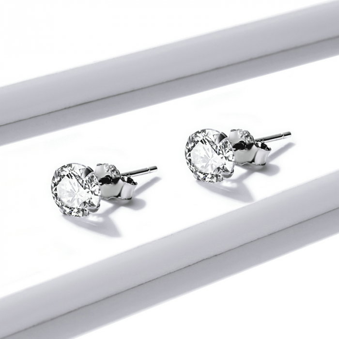 Cercei argint simpli cu zirconiu 6 mm [5]