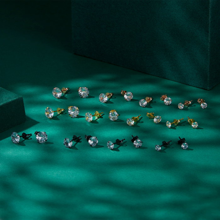 Cercei argint rotunzi cu zirconii 7 mm [13]