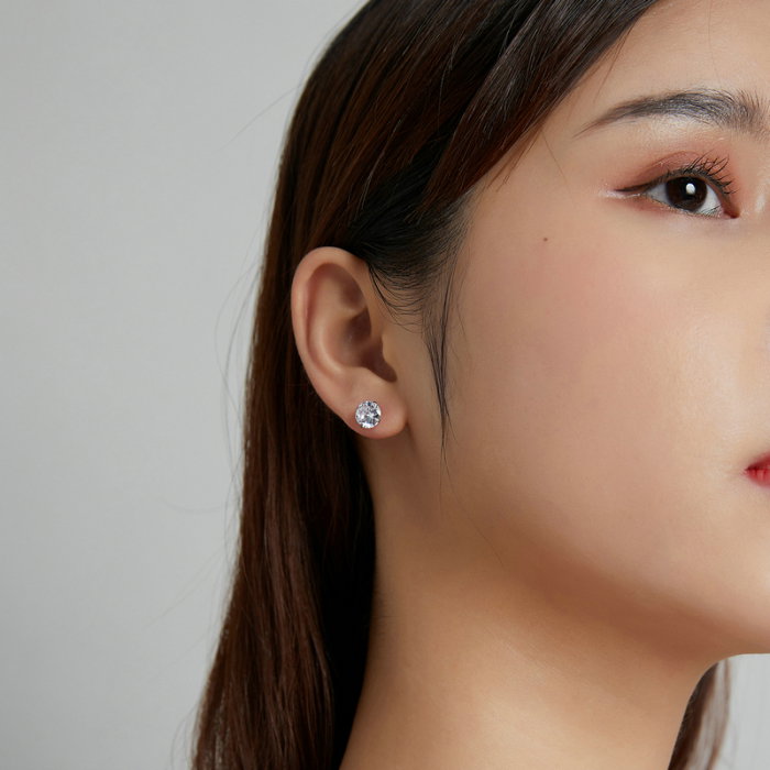 Cercei argint rotunzi cu zirconii 7 mm [3]