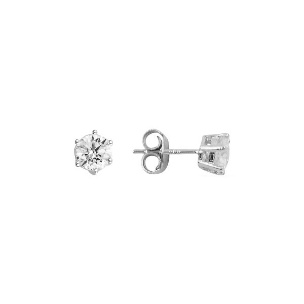 Cercei argint Solitaire cu zirconii [1]