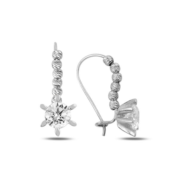Cercei argint Solitaire cu zirconii albe placati cu rodiu - ETU0199 [1]