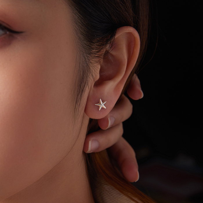 Cercei argint stea cu surub [5]