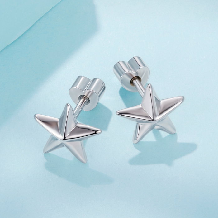 Cercei argint stea cu surub [7]