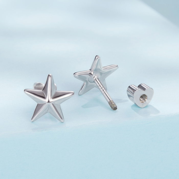 Cercei argint stea cu surub [4]