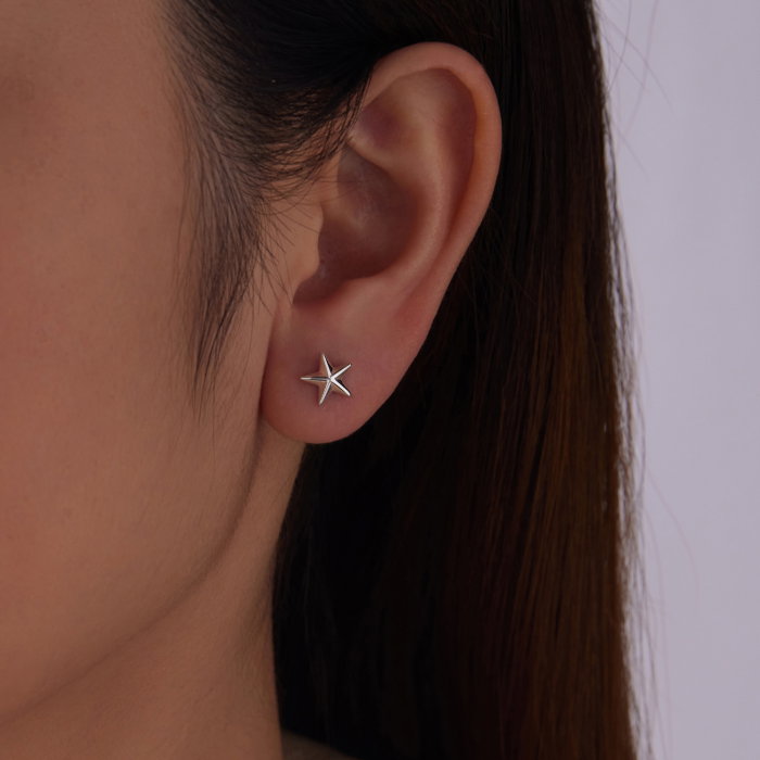 Cercei argint stea cu surub [6]