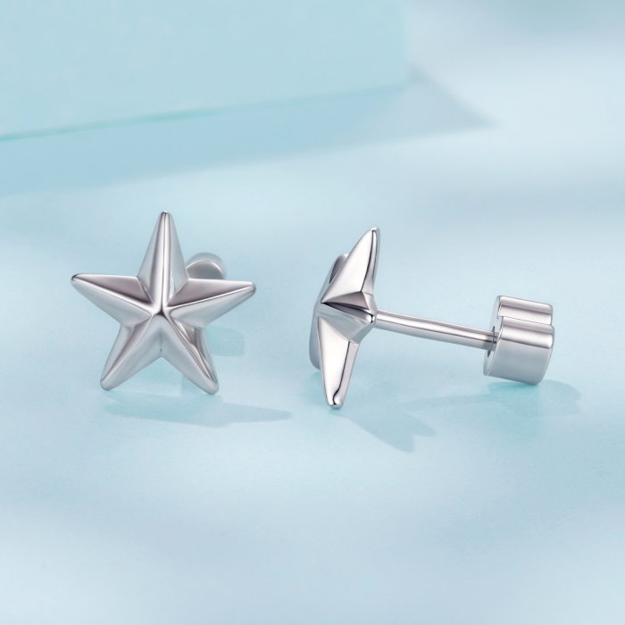 Cercei argint stea cu surub [8]