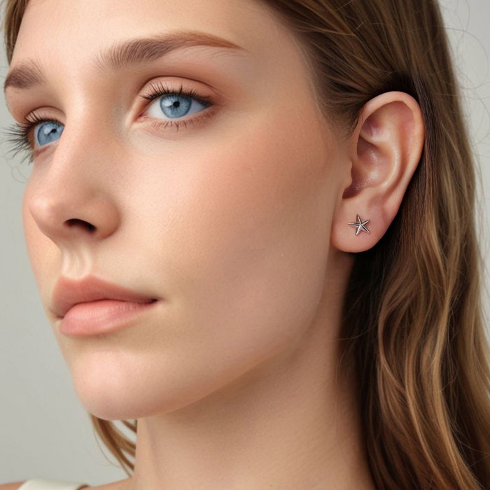 Cercei argint stea cu surub [3]