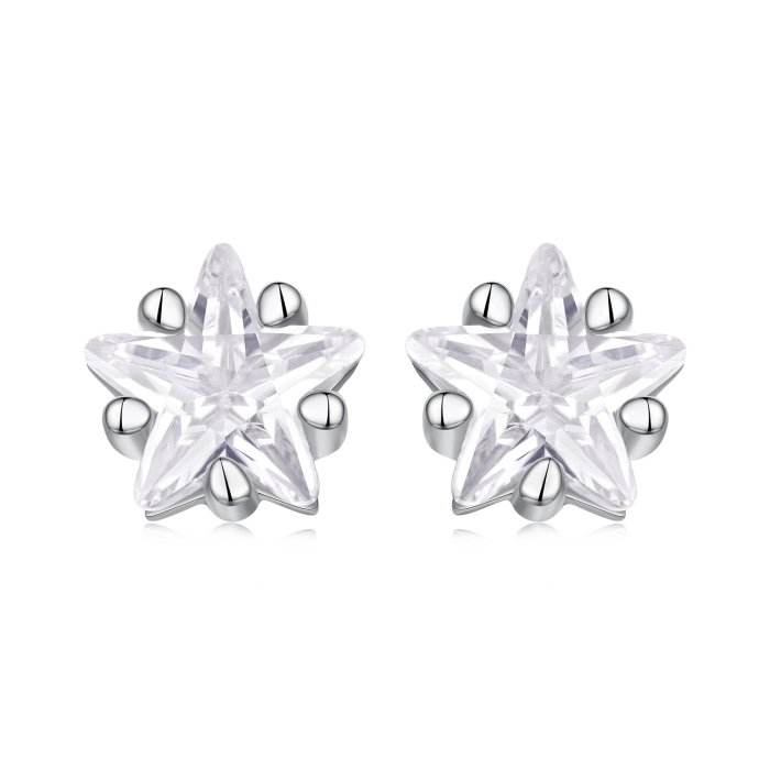 Cercei argint stea cu surub si Zirconia [1]