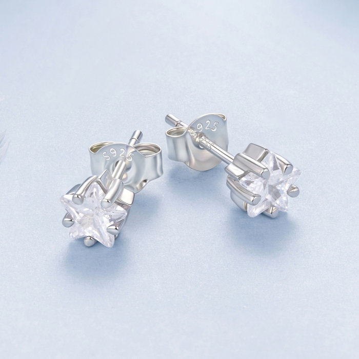 Cercei argint stea cu surub si Zirconia [5]