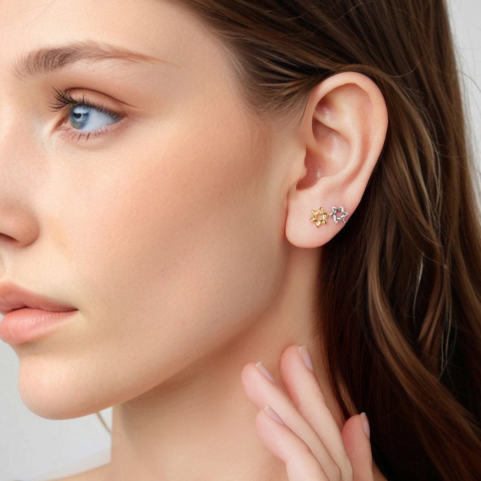 Cercei argint Steaua lui David [9]