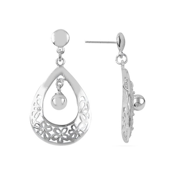 Cercei argint tip pendula cu picatura si biluta  [1]