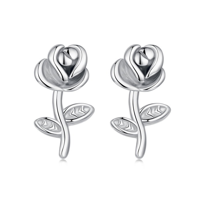 Cercei argint trandafir cu surub [1]