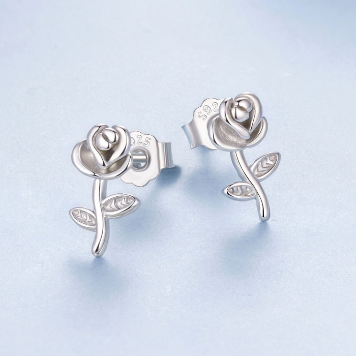 Cercei argint trandafir cu surub [5]