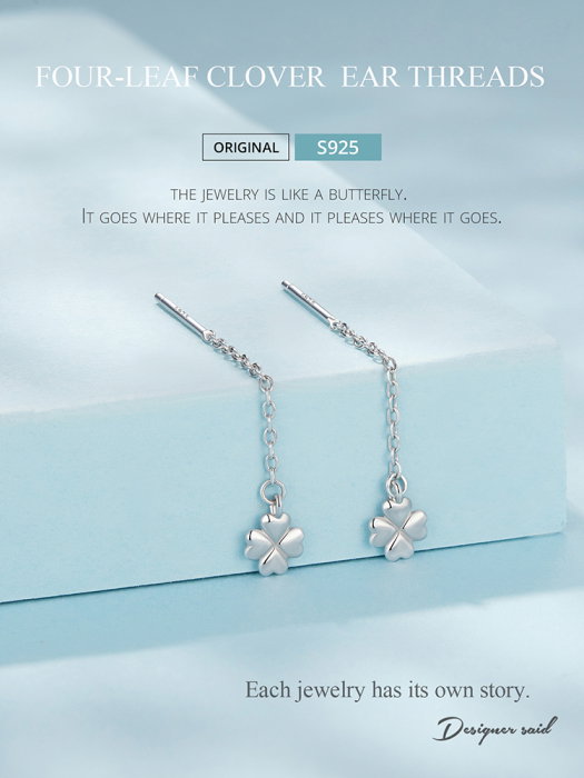 Cercei argint trifoi cu 4 foi [14]