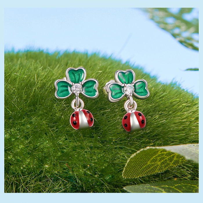 Cercei argint trifoi cu 4 foi si gargarita [9]