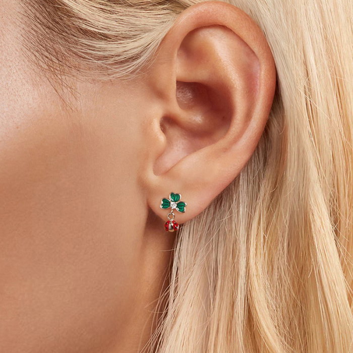 Cercei argint trifoi cu 4 foi si gargarita [2]