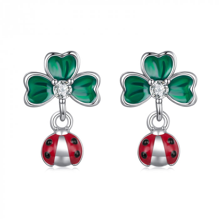 Cercei argint trifoi cu 4 foi si gargarita [1]