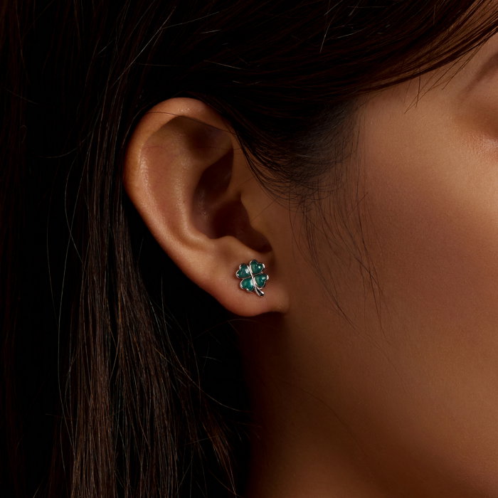 Cercei argint trifoi cu patru foi [2]