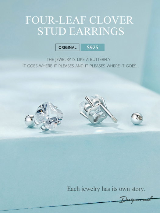 Cercei argint trifoi cu patru foi [15]