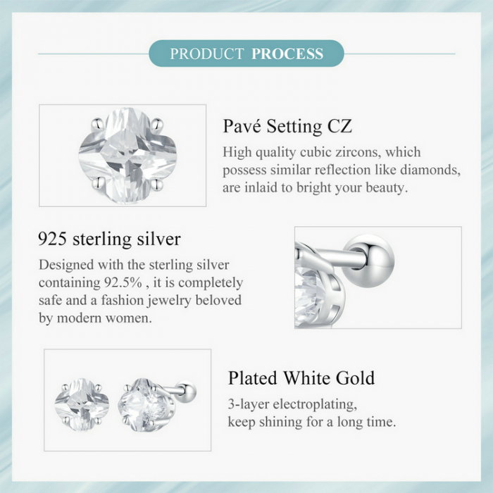 Cercei argint trifoi cu patru foi [11]