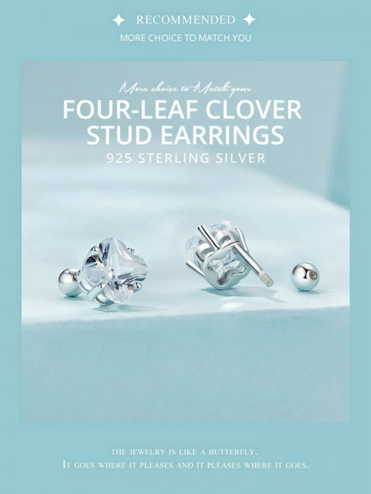 Cercei argint trifoi cu patru foi [16]